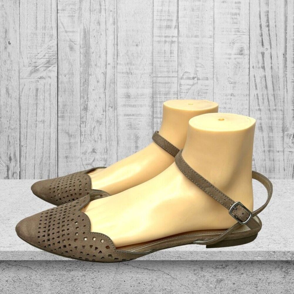 A new approach Brown Fabric Buckle Slingback Summer Sandal Womens Size 10M